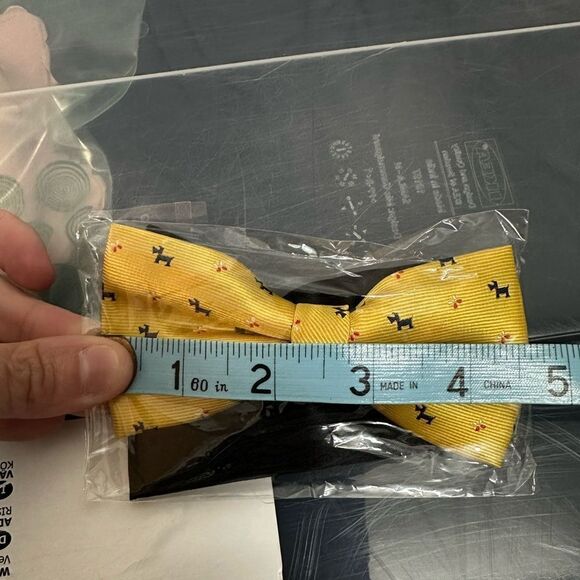NEW Scottish Terrier Scottie Dog Adjustable Bow Tie Golden Yellow - Picture 6 of 6